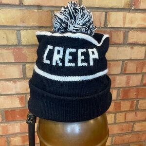 Creep Street Black and White Pom-Pom Beanie